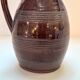 Antique Brutalist Brown Stoneware Pitcher from Berry Vintage Carafe