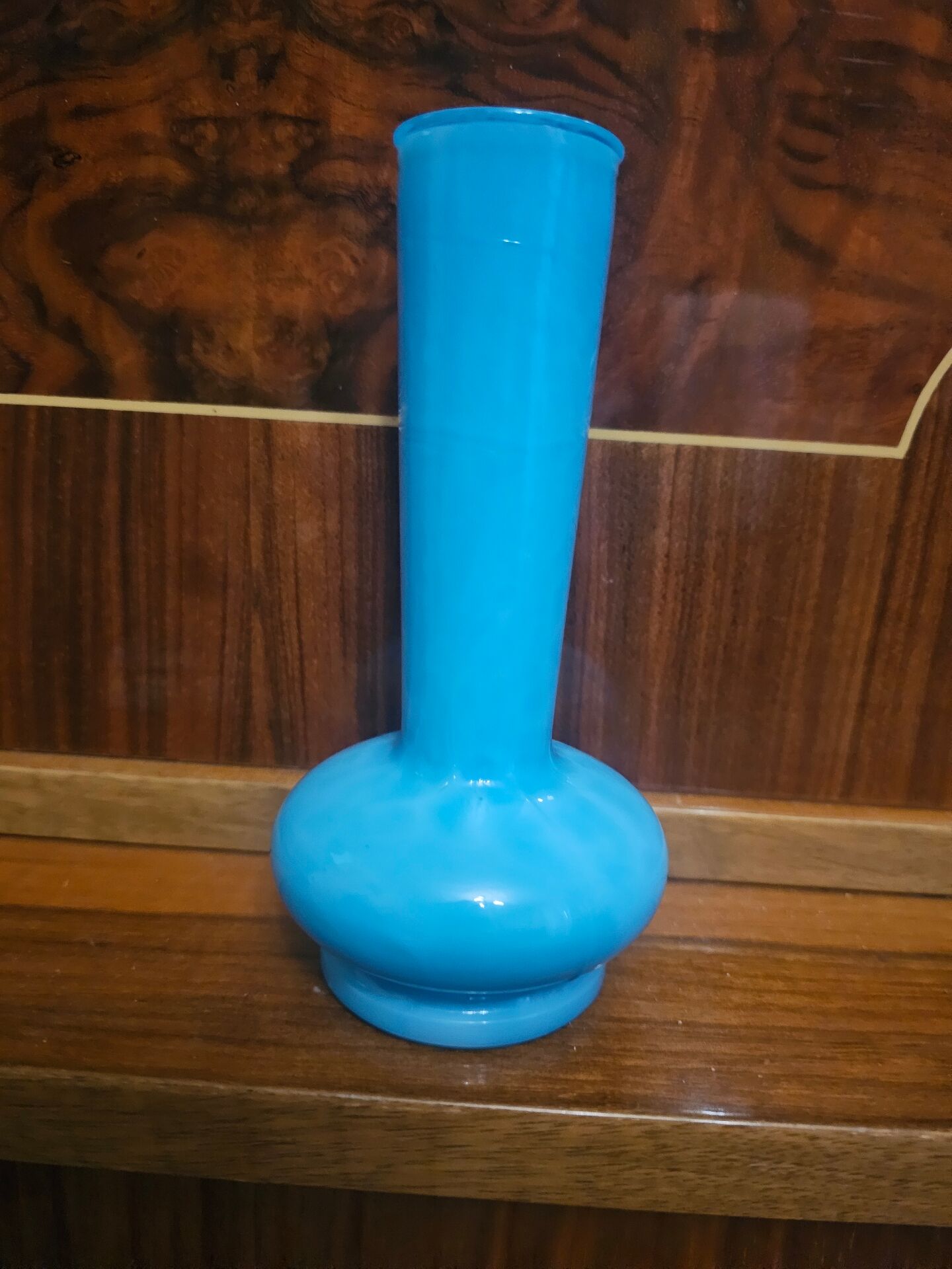 Small vintage turquoise blue opaline vase – Quelle brand