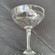 6 engraved crystal champagne glasses – Art Deco