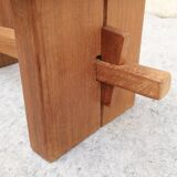 Scandinavian "Brutalist" Coffee Table, Japandi Style, Solid Teak, 20th Century