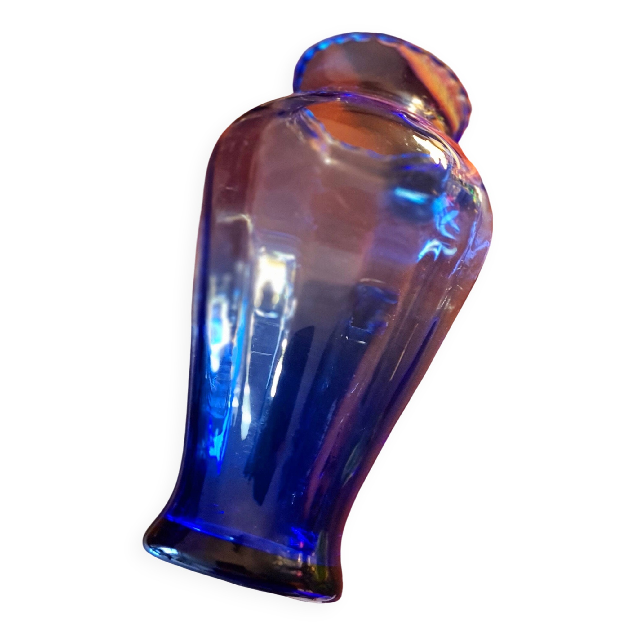 Large blue vase