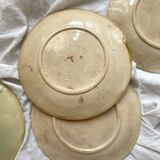 5 plates in vine leaf slip, late 19th century