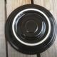 Set of 9 cups and sub-cups in black ceramic and colored gold border