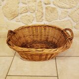 Old oval wicker basket with handles