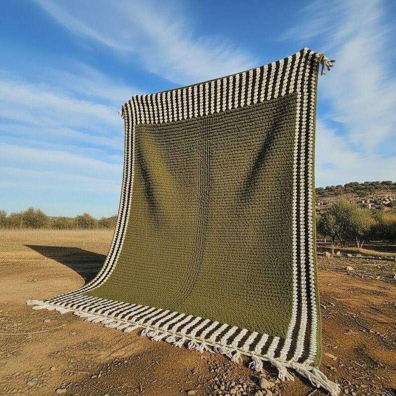 Authentic traditional natural wool beni ourain rug 3/4 m