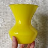 Yellow opaline vintage vase