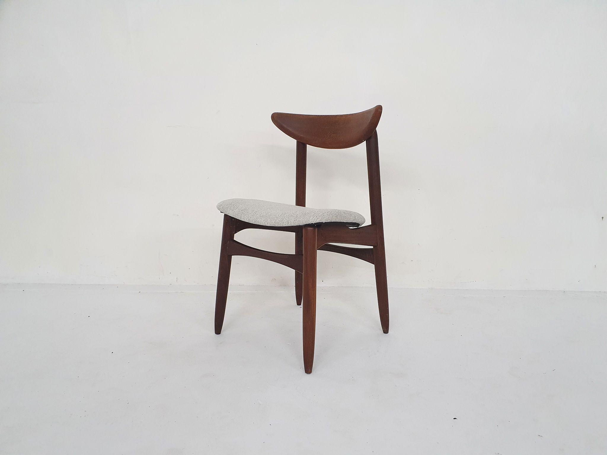 Solid teak Danish dining chair, Denmark 1950's