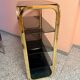 Vintage shelf in brass and smoked glass – Italian work, circa 1970