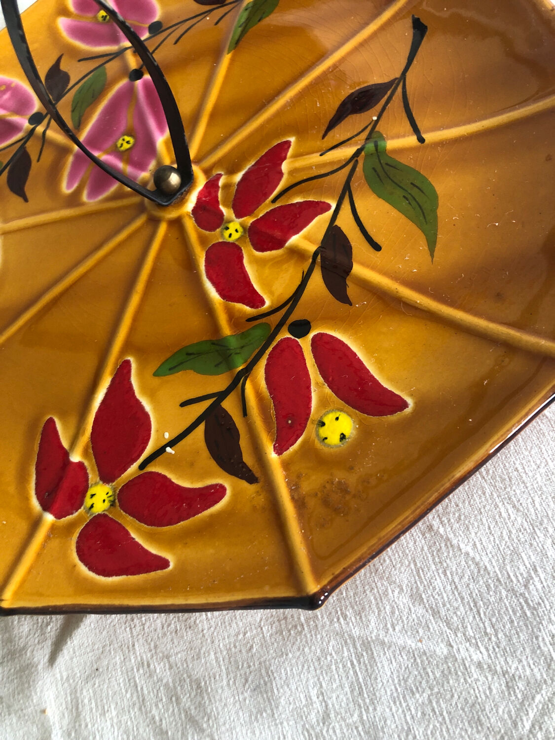 Vintage ceramic cheese or dessert platter