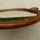 Vintage oval mirror in bamboo and rattan - 31x28cm