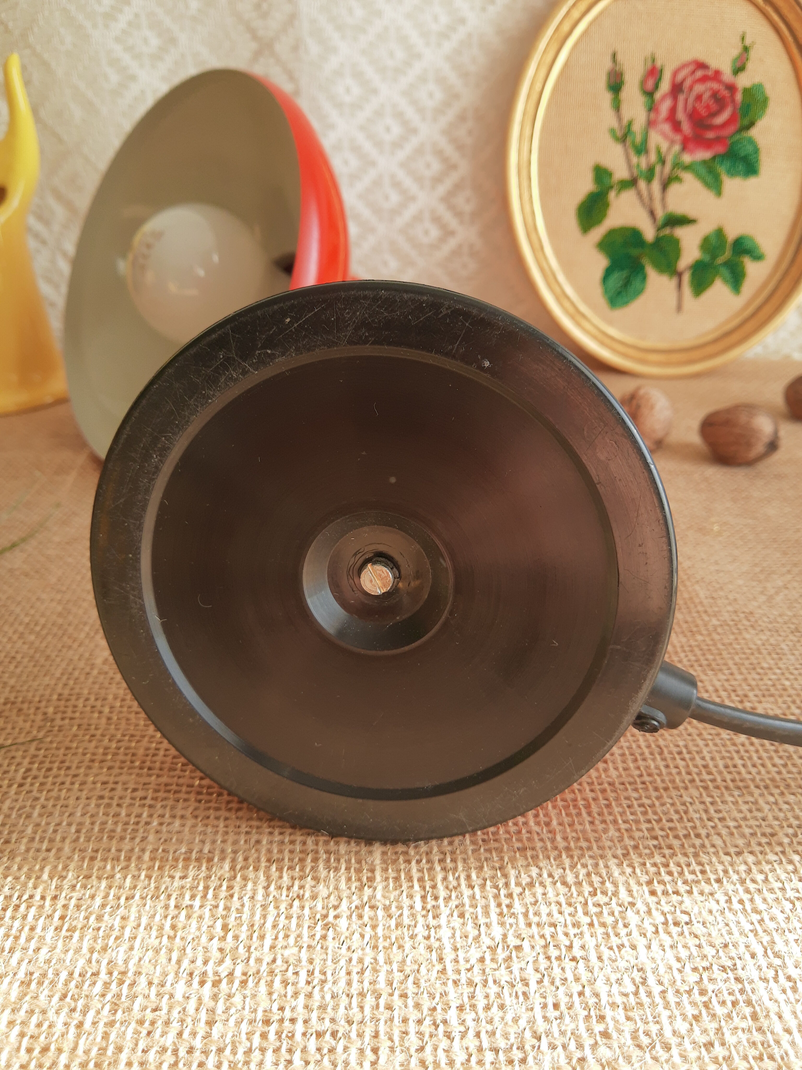 Vintage red orange desk lamp