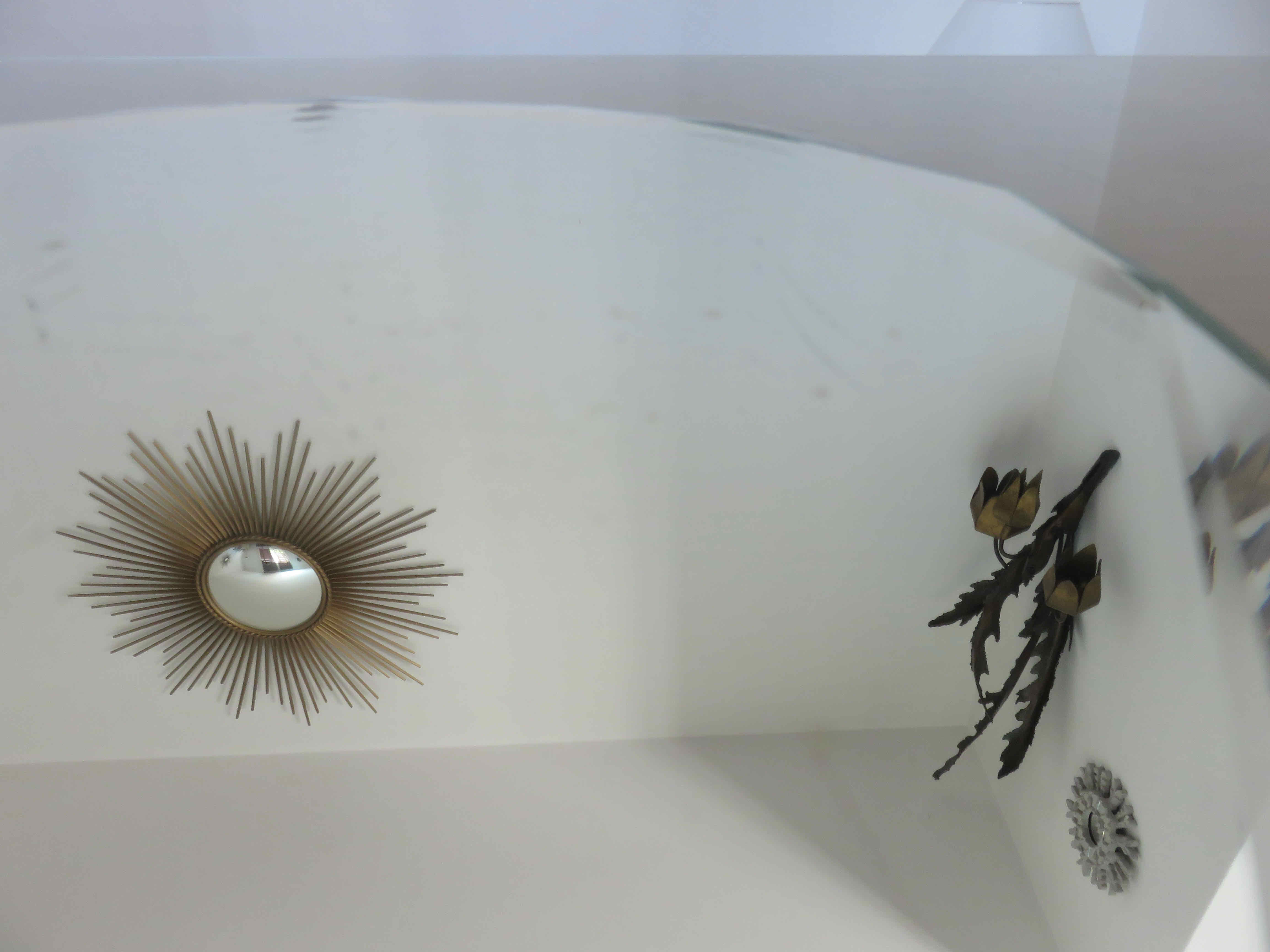 Beveled octagonal mirror 40s 50s 27 cm X 27 cm