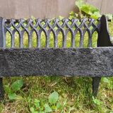 Old vintage black cast iron fireplace