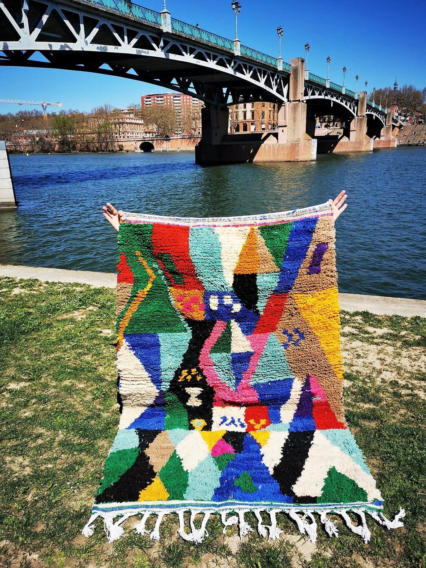 Berber rug Boujad abstract contemporary 1m60 on 1m05