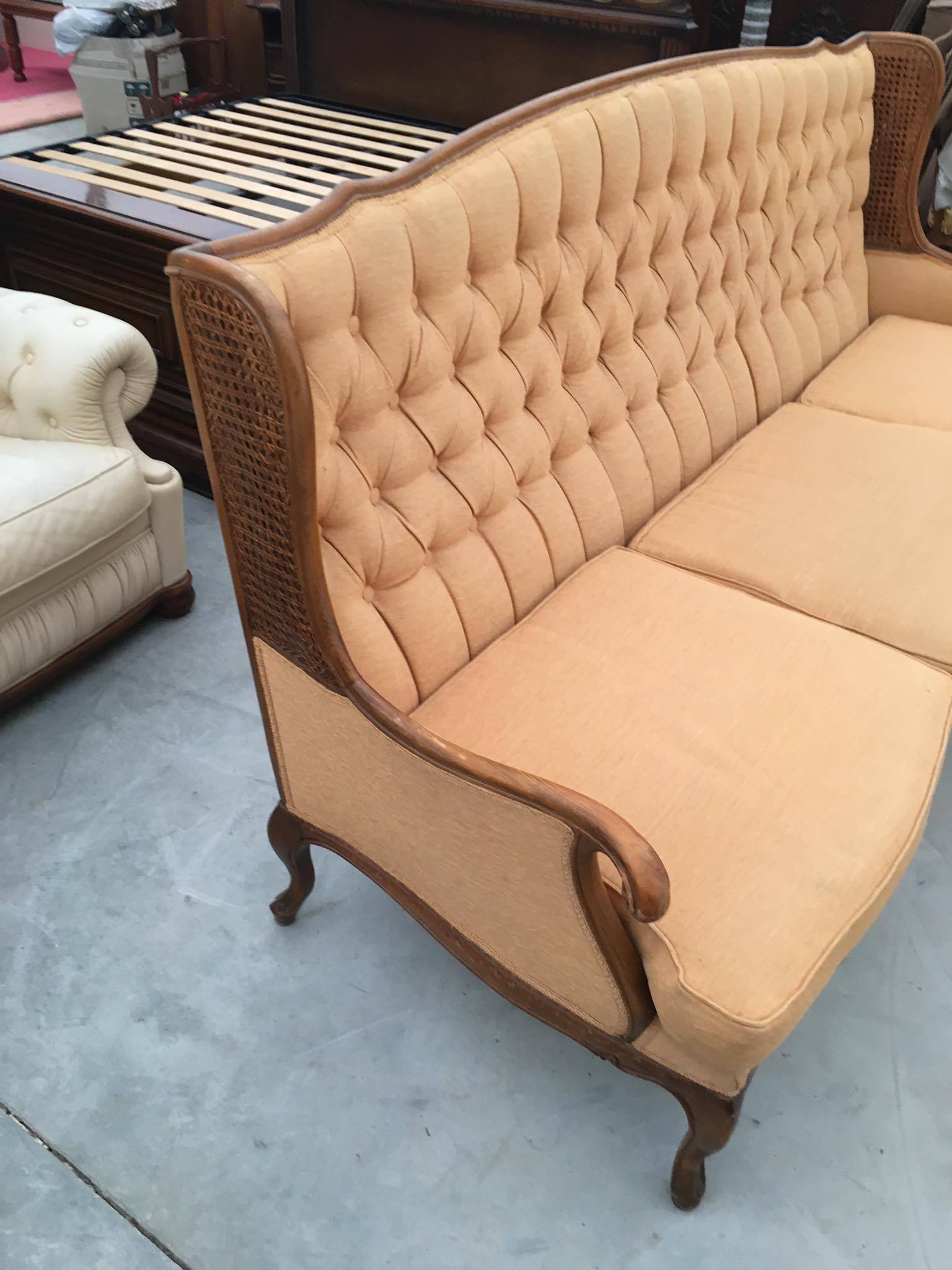 Mid-Century Italian Velvet Sofa Paolo Buffa Style 1950s