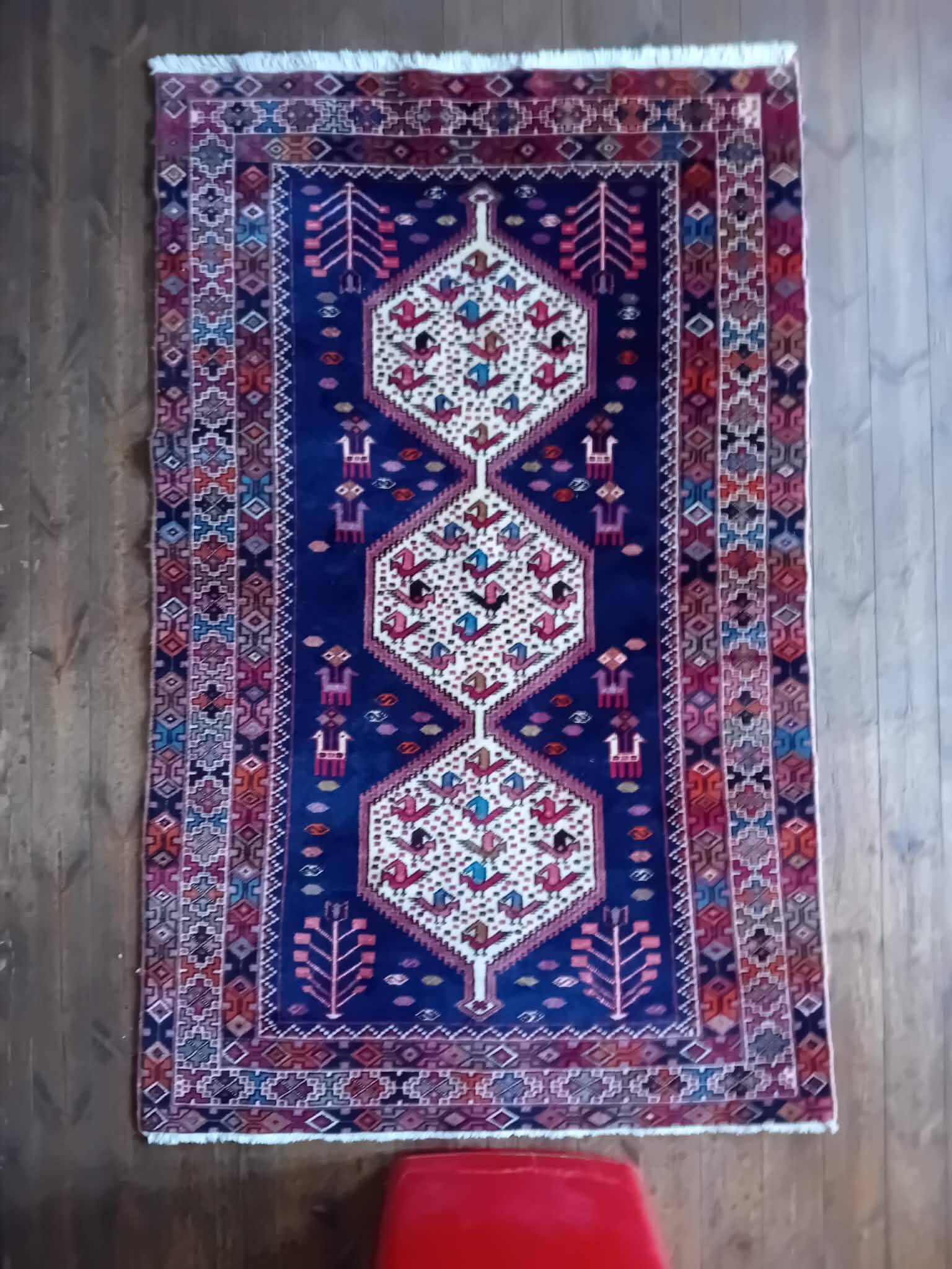 Handmade Persian Abadeh rug 203x125cm