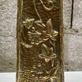 Embossed metal vase by alfred daguet, 1900 art nouveau period
