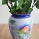 Vase à fleurs en céramique décor floral