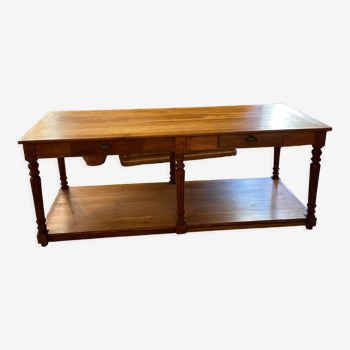 Oak draper table 2 drawers