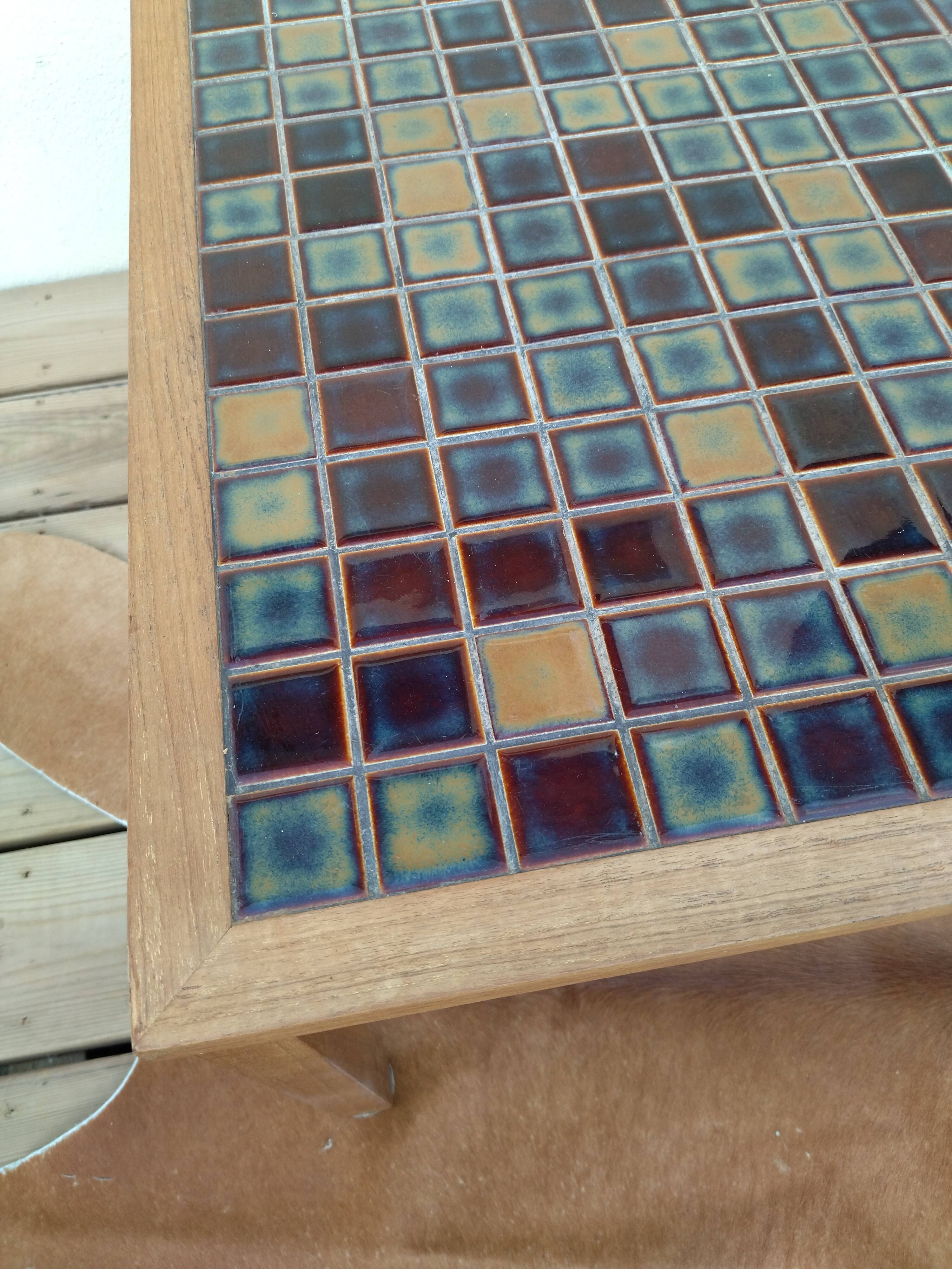 Wooden and ceramic coffee table