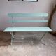Former folding garden bench with wooden and metal slats