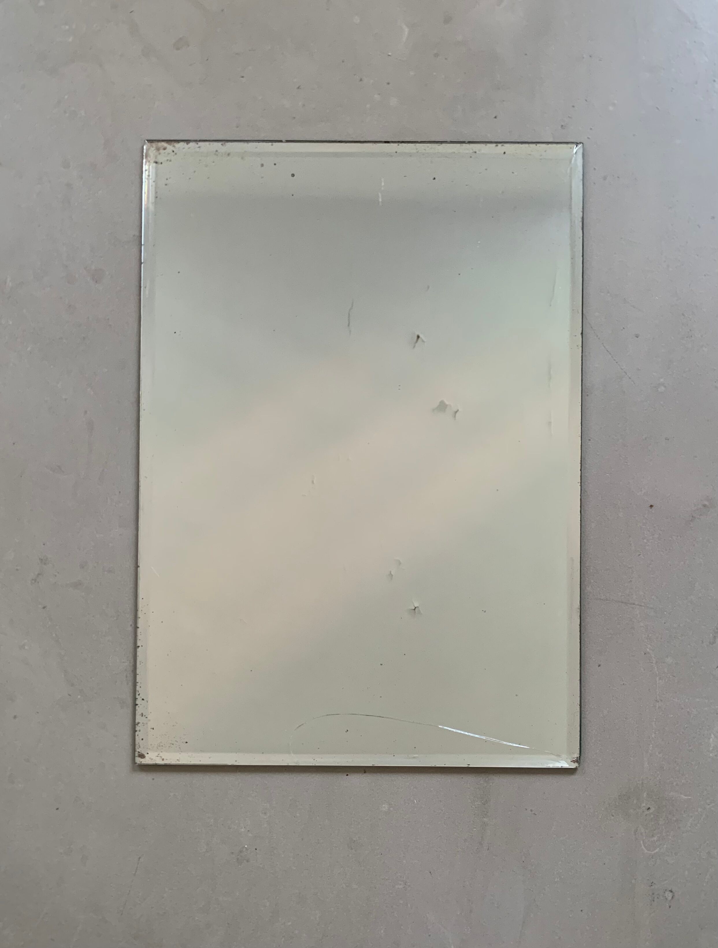 Antique beveled stitched mirror 38x54cm