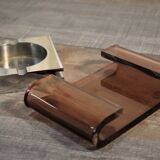 Ashtray plexiglas & steel design 1970