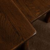 Vintage Oak Nesting Tables (Set of 3) – Rustic Modernist Side Tables, 1970s