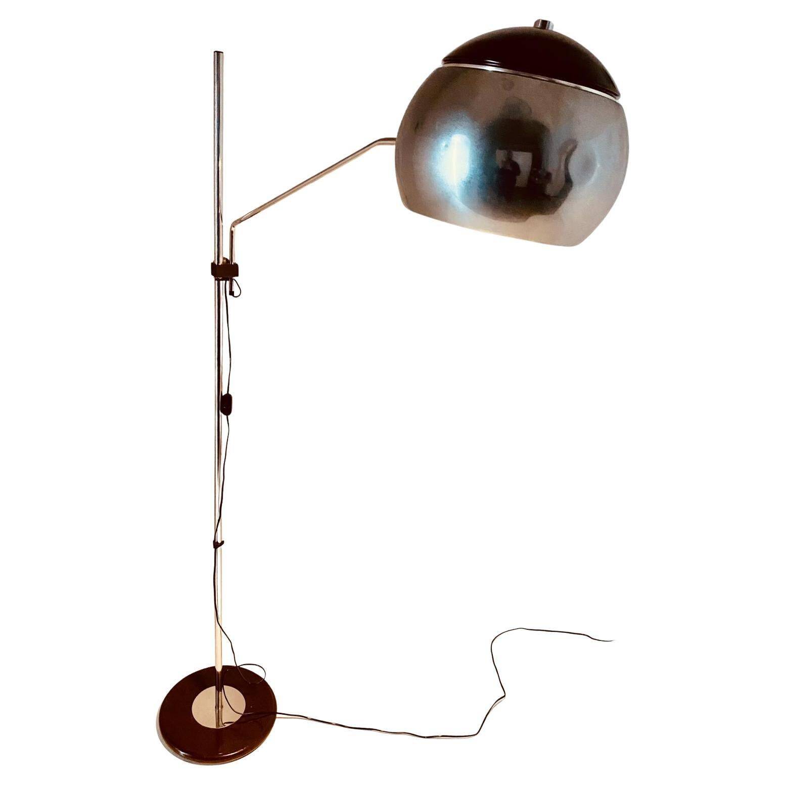 1960s space age chromed floor lamp, Italy 1960s