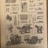 Lithograph engraving on the printing press of 1897