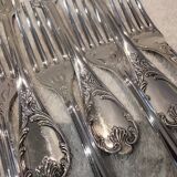 12 silver plated table forks by Christofle Marly, 20.7cm