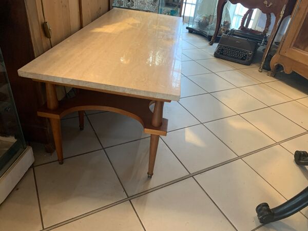 Table basse vintage dessus marbre