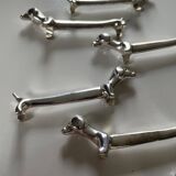 Vintage silver-plated dachshund knife rest