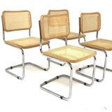Set of 4 "B32" chairs, Marcel Breuer, Italy, 1990