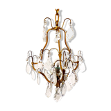 Vintage chandelier with shabby chic grapevines, bronze frame