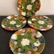 4 old and numbered dessert plates in slurry, strawberry model