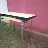Yellow formica table with extensions