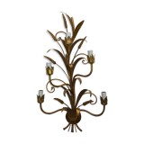 Golden wheat ear sconce in metal with 5 lights