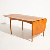Teak and oak dining table by Jpoul m. Volther for Fdb