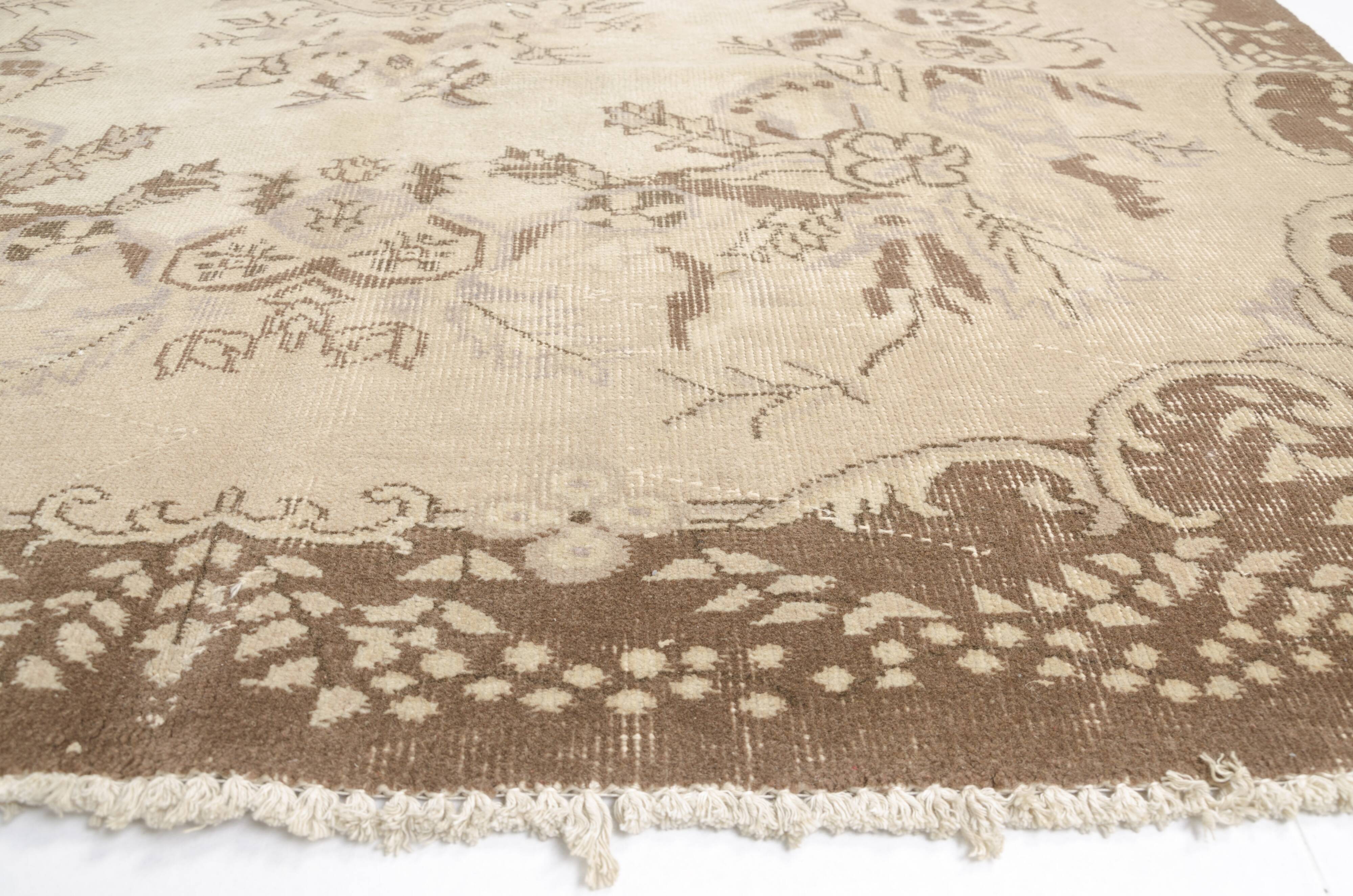 Beige Handknotted Oushak Rug sku 1105