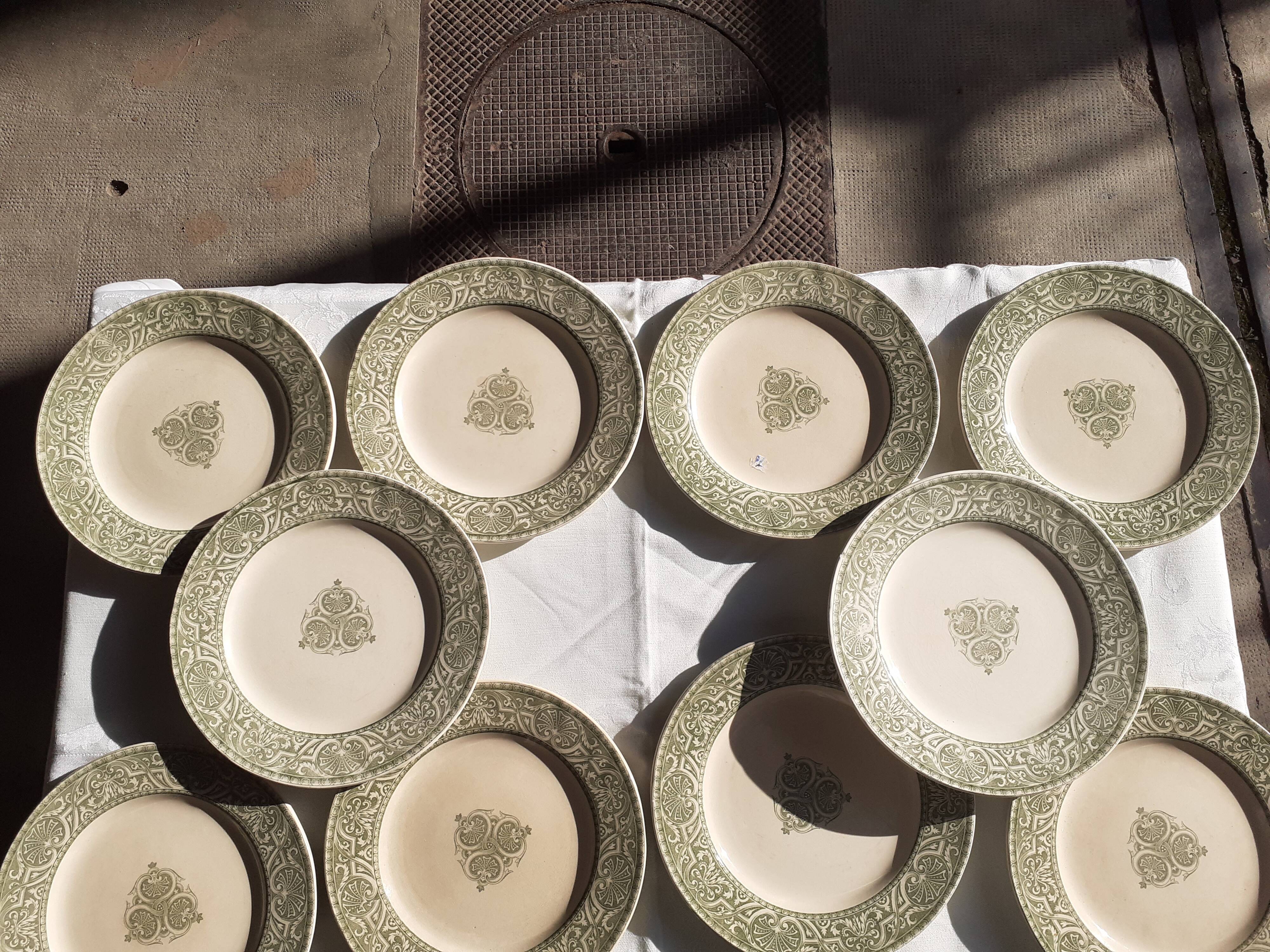 10 Plates Creil Montereau by Henry II