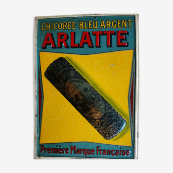 Ancienne plaque en tôle "Chicorée Arlatte" 24x34cm 20's