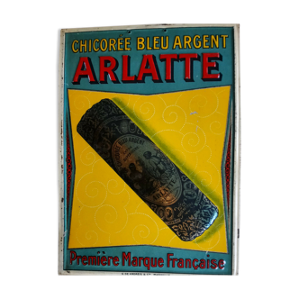 Old sheet metal plate "Chicorée Arlatte" 24x34cm 20's