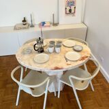 Pink Marble Dining Table (Small, 4 Seater)