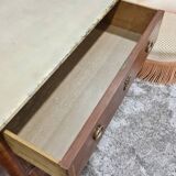 Commode marquetry style transition curved feet with marble top