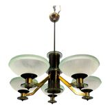 Large Art Deco Murano Glass Chandelier 1960’s