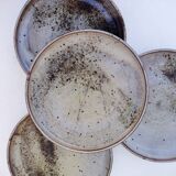 4 flat plates, ceramic, Chantal & Thierry Robert