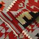 3x5 Red Green Tribal Vintage Kilim Rug, 88x147Cm