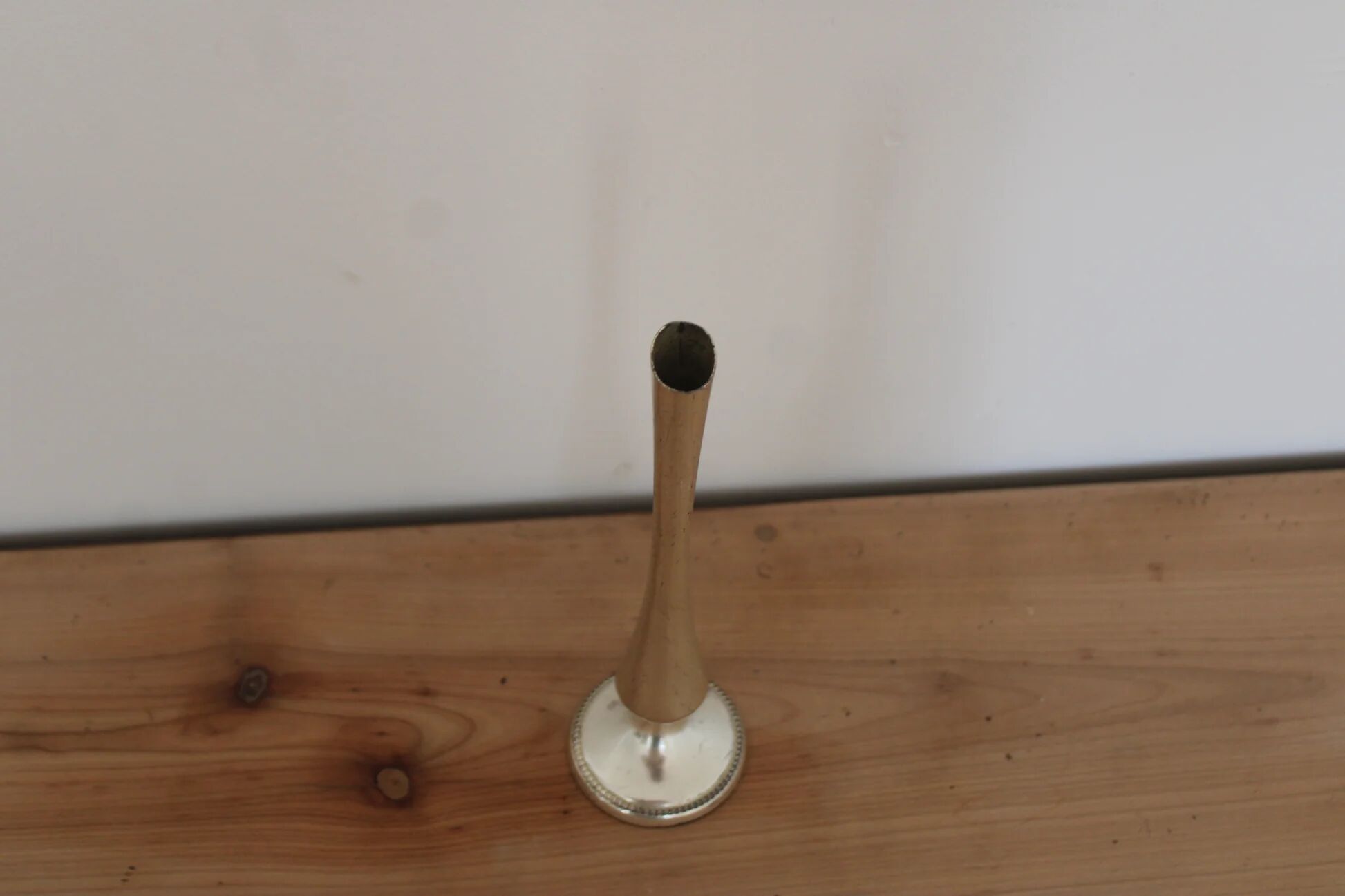 Vintage silver-plated soliflore – tall trumpet vase on a stand