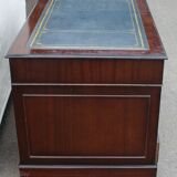 Mhogany desk with blue leather - in 3 x parts